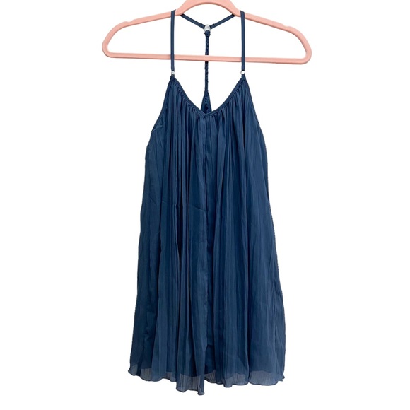 Abercrombie & Fitch Blue Pleated A-Line Swing Trapeze Dress Size XS - Picture 1 of 11